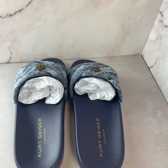 KURT GEIGER DENIM SLIDES 8.5 - Picture 5 of 12